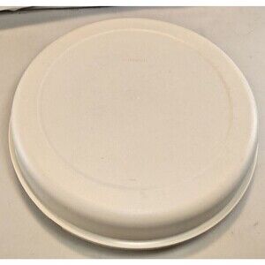 Vintage-Tupperware Serving Center Tray Almond Veggie 1665-3 With Lid 1666-1 USA